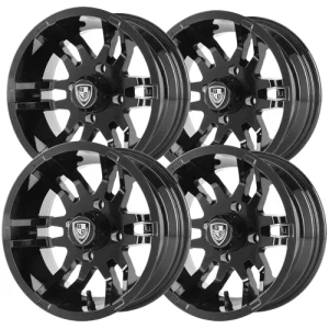 Fairway Alloys FA139 Flex 12×6 4×4″ -23mm Gloss Black Wheels Rims 12″ Inch