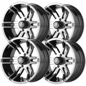 Raceline 944B Outlander 13×4.5 5×4.5″ +2.63 Satin Black Wheels Rims 13″ Inch